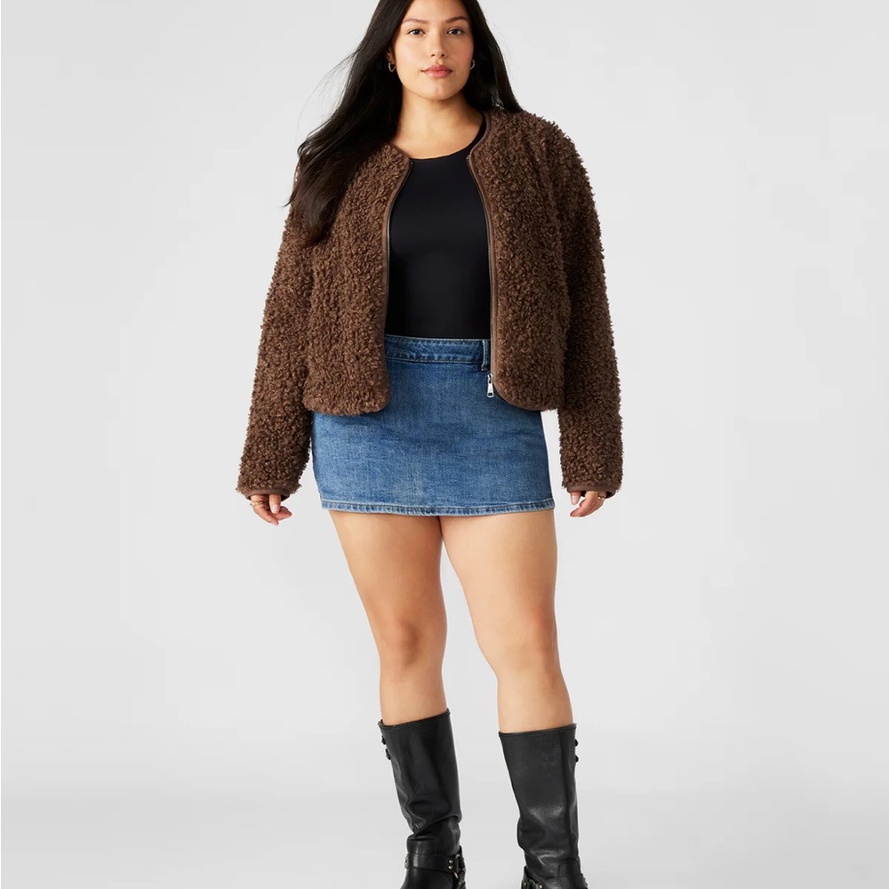 Steve Madden Chocolate Brown Teddy Jacket - Picture 9 of 11